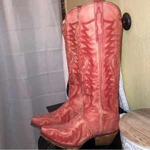 Women Dan post Hallie red boots